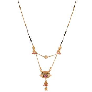 Gold diamond mangalsutra 3