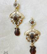 Gold plated Danglers with kundan work