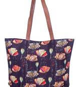 Line Flowers Polycanvas Light Weight Shopper Hand Shoulder Tote Bag