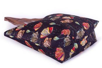 Line Flowers Polycanvas Light Weight Shopper Hand Shoulder Tote Bag 2