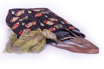 Line Flowers Polycanvas Light Weight Shopper Hand Shoulder Tote Bag 3