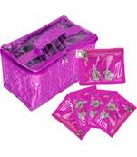 atorakushon   Satin Purple Multipurpose Make up Organizer Jewellery Cosmetic Necklace 10 Pouches For Women