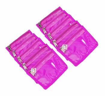 atorakushon   Satin Purple Multipurpose Make up Organizer Jewellery Cosmetic Necklace 10 Pouches For Women 4