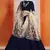 Navy Blue Zari Embroidered Art Silk Semi stitched Party Wear Lehenga