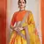 Yellow Sequins Embroidered Organza Semi Stitched floral Lehenga