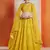 Yellow Sequins Embroidered Art Silk Semi stitched floral Lehenga