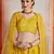 Yellow Sequins Embroidered Art Silk Semi stitched floral Lehenga