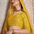 Yellow Sequins Embroidered Art Silk Semi stitched floral Lehenga