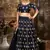 Navy Blue Embroidered Silk Bridal Lehenga