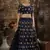 Navy Blue Embroidered Silk Bridal Lehenga