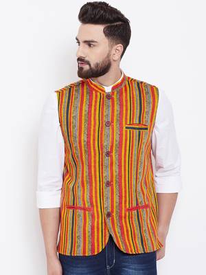 Blue woven viscose rayon nehru-jacket 2