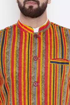 Blue woven viscose rayon nehru-jacket