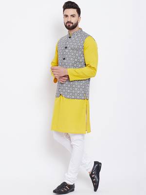 Grey woven poly cotton nehru-jacket 2