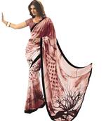Multicolor printed georgette saree with blouse