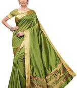Mahendi Woven Cotton Saree With Blouse
