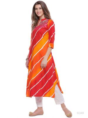 Red printed rayon kurtas-and-kurtis 2