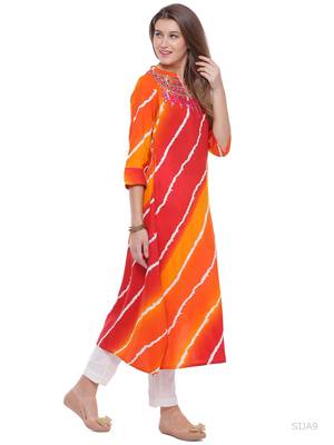 Red printed rayon kurtas-and-kurtis 3