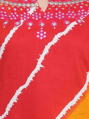 Red printed rayon kurtas-and-kurtis 4