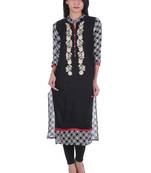 Geroo Jaipur Black printed cotton kurtas-and-kurtis