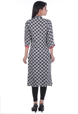 Geroo Jaipur Black printed cotton kurtas-and-kurtis 4