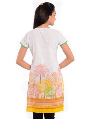 White printed cotton kurtas-and-kurtis 3