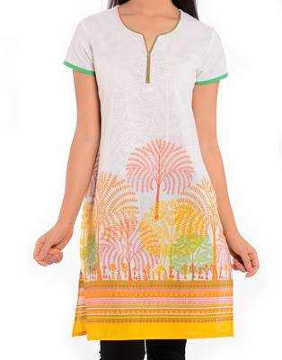 White printed cotton kurtas-and-kurtis 4
