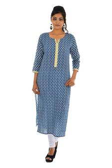 Geroo Jaipur Blue printed cotton kurtas-and-kurtis