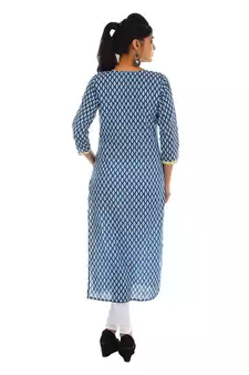   Blue printed cotton kurtas and kurtis