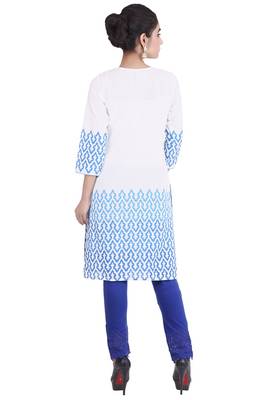   White embroidered cotton kurtas and kurtis 3