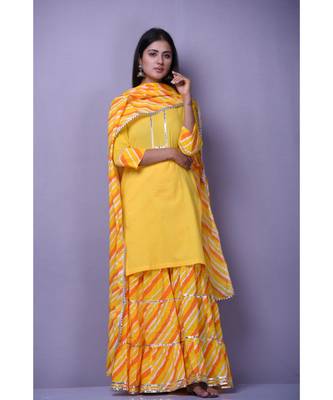 Yellow Leheriya Garara Set 2