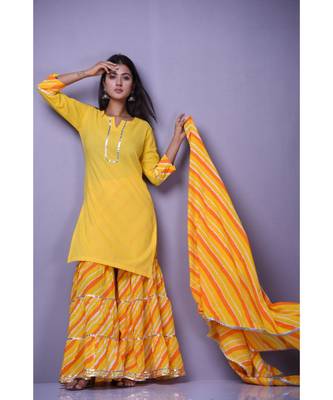Yellow Leheriya Garara Set 3