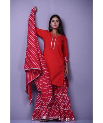Red Leheriya Garara Set 1