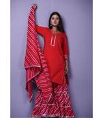 Red Leheriya Garara Set