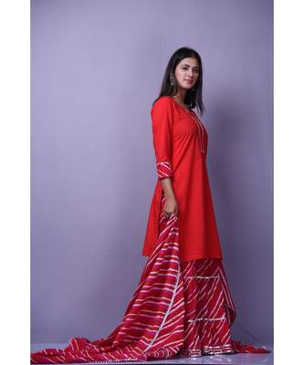 Red Leheriya Garara Set 2