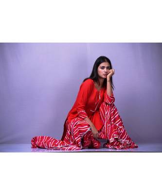 Red Leheriya Garara Set 3
