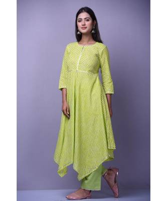 Mehendi Green leheriya Suit Set 1