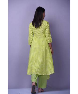 Mehendi Green leheriya Suit Set 3