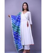 White Angarakha Anarkali