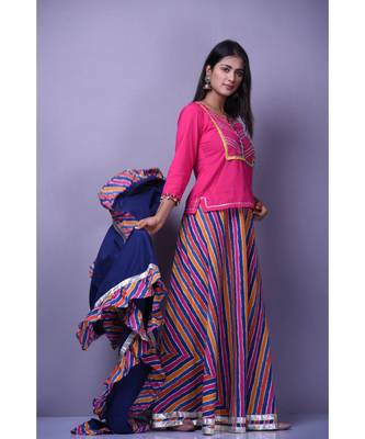 Magenta Top Skirt Set 2