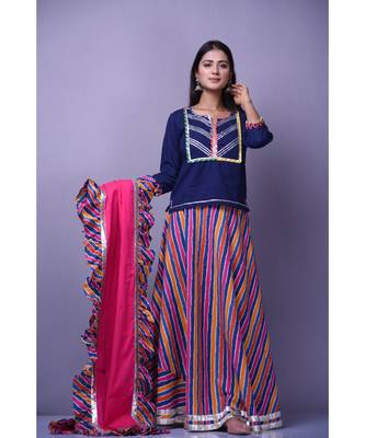 Navy Blue Top Skirt Set 1