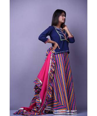 Navy Blue Top Skirt Set 2