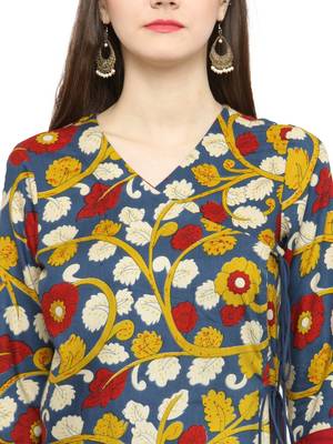 Blue printed rayon kurtas-and-kurtis 5