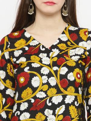   Black printed rayon kurtas and kurtis 5