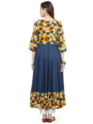   Blue printed rayon kurtas and kurtis 4