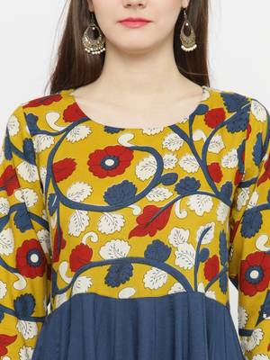   Blue printed rayon kurtas and kurtis 5