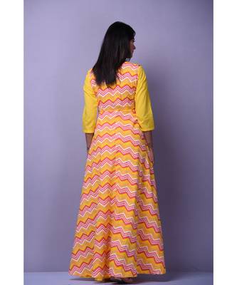 Yellow Leheriya Dress with Cape 3