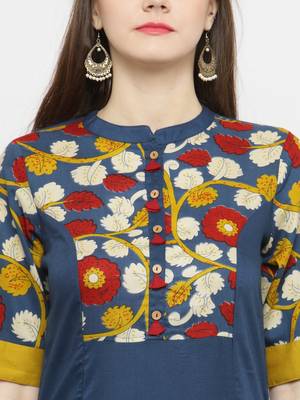 Blue printed rayon kurtas-and-kurtis 5