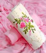 white embroidered cotton unstitched salwar with dupatta