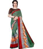 multicolor printed georgette saree with blouse