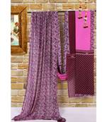 Purple printed georgette saree with blouse